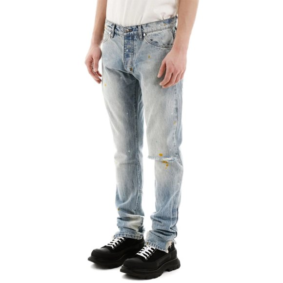 Rhude Ripped Jeans Paint Splatter 